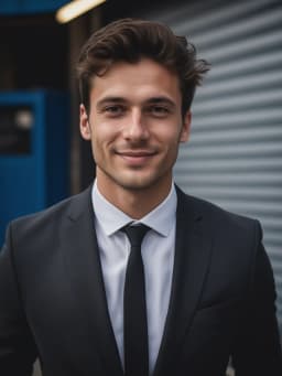 ia photo de Homme en costume noir sur fond de garage